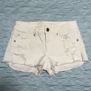 American Eagle White Jean Shorts